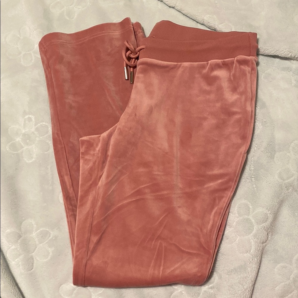 Juicy Couture Velour Tracksuit Pants in Dusty Pink